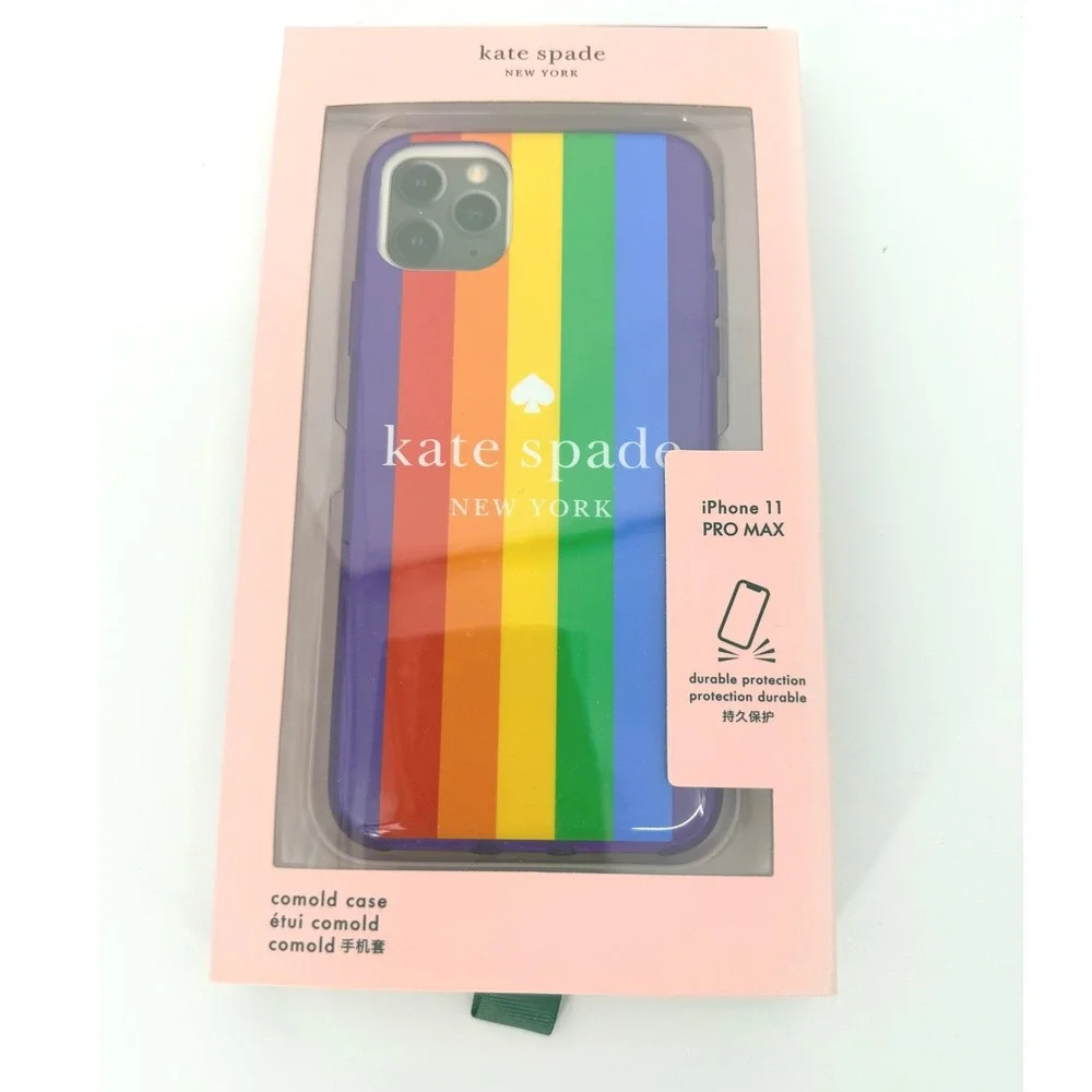 Kate Spade iPhone 11 Pro Max Case Rainbow Spectrum Logo‎ NEW